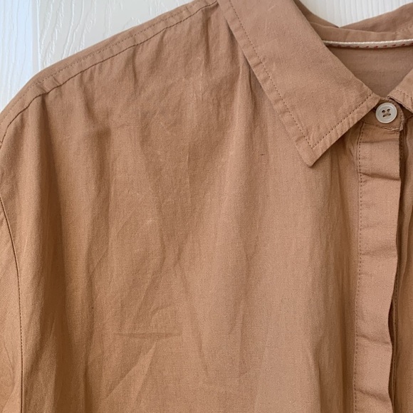 NWT Anthropologie button down side button tunic Medium Tan/Copper - Picture 12 of 12